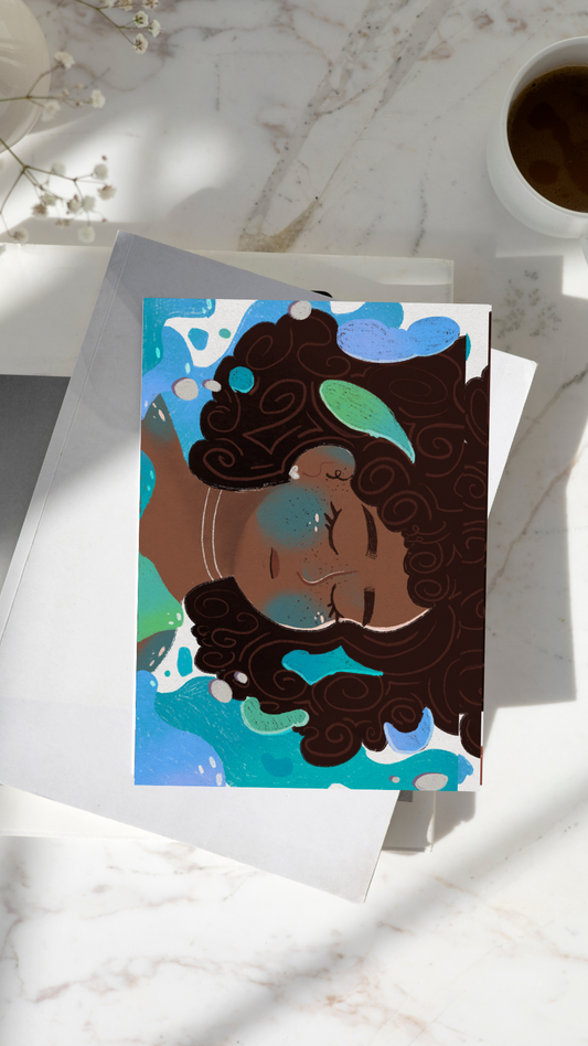 Blue Hue Brown Skin Girl Colorful Journal
