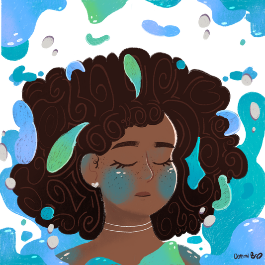 Dream in Color Silk Scarf (Blue)