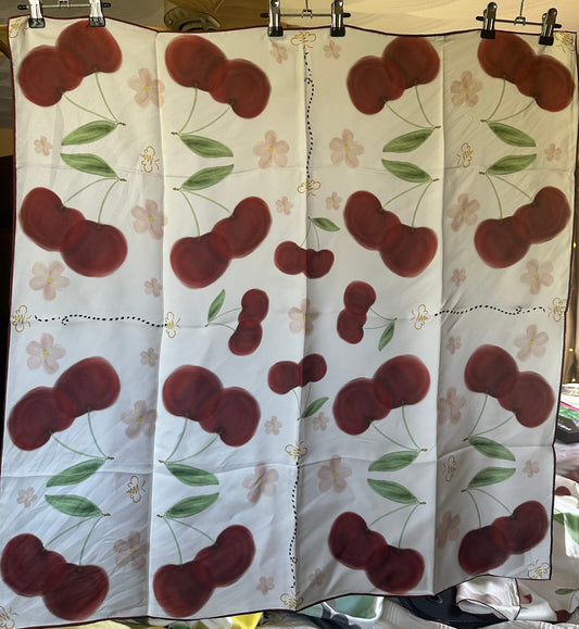 Cherry Bombé Silk Scarf